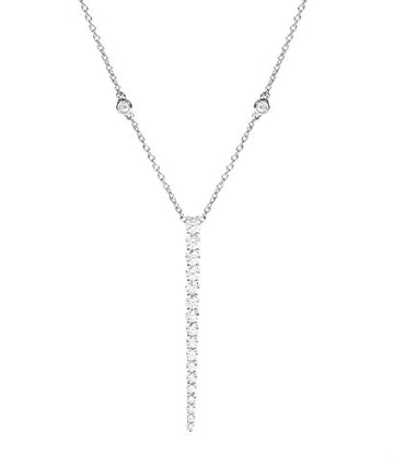 18KY Graduating Diamond Drop Pendant w/ 1.35 ctw & 18"